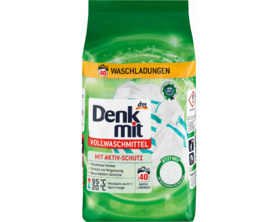 Denkmit Vollwaschmittel - стиральный порошок для светлого и белого белья, 2.7 кг