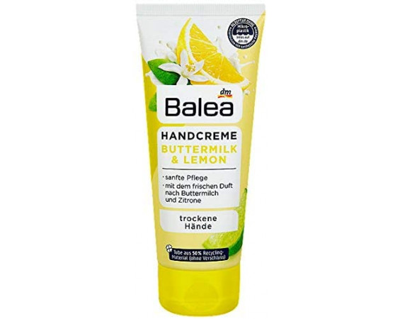 Balea Handcreme Buttermilk & Lemon - Крем для рук с маслом пахты и экстрактом лимона, 100 мл