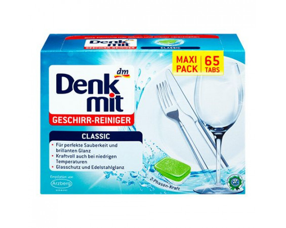 Denkmit Geschirr-Reiniger Spülmaschinen-Tabs Classic - Таблетки для посудомоечной машины, 65 шт