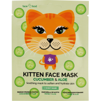 Текстильная маска для лица Огурец кот и алоэ вера